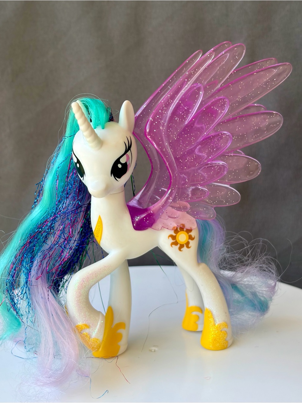 My Little Pony (2016) G4 Princess Celestia 5” Pony -  “Tinsel Hair Glitter" Line